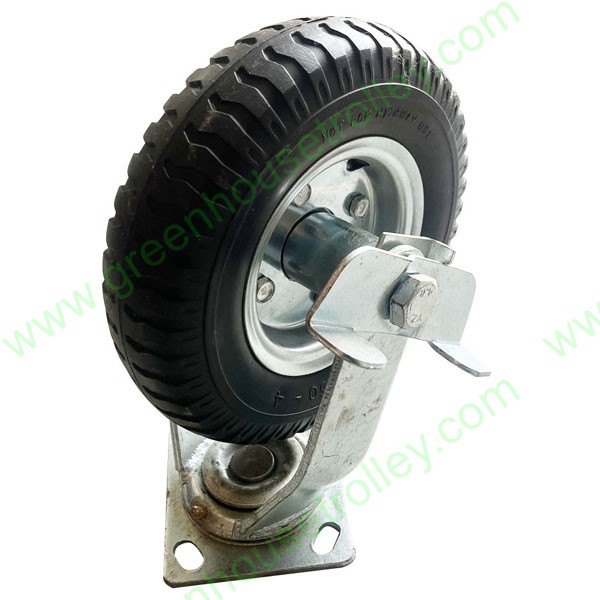 8寸聚氨酯发泡脚轮-带刹车