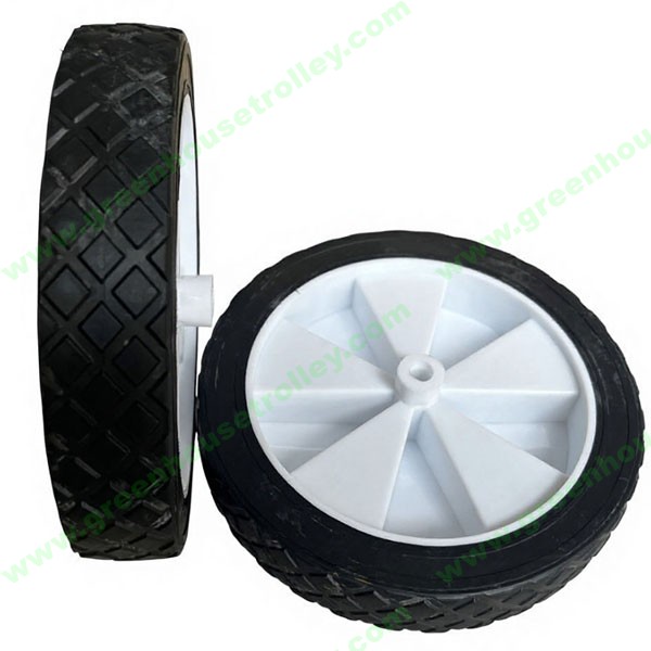8 Inch Plastic PVC Tire Wheels for Lawn Mower Pull Golf Utility Folding Cart Wagon Spreader